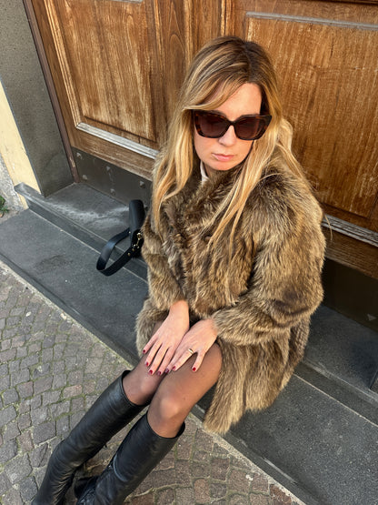 Silver real fox fur