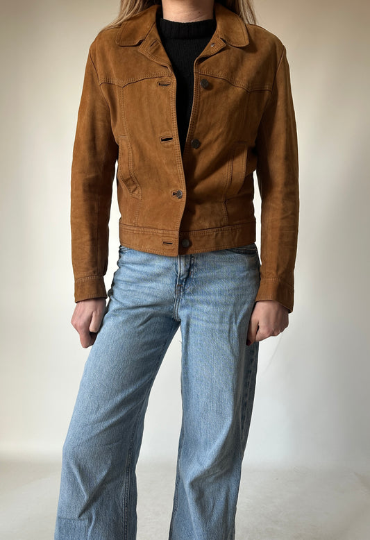 Petite suede casual jacket