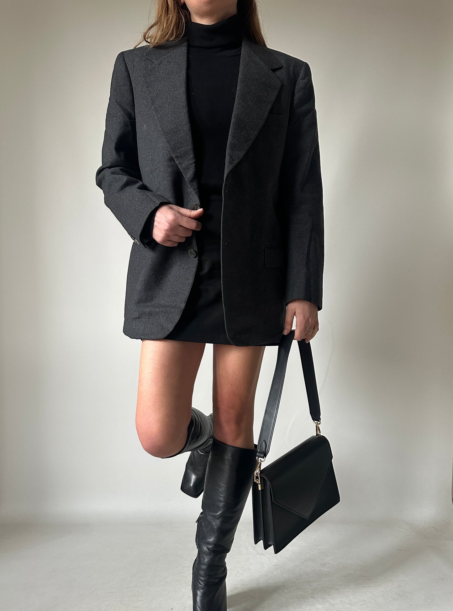 Minimal tailored wool blazer