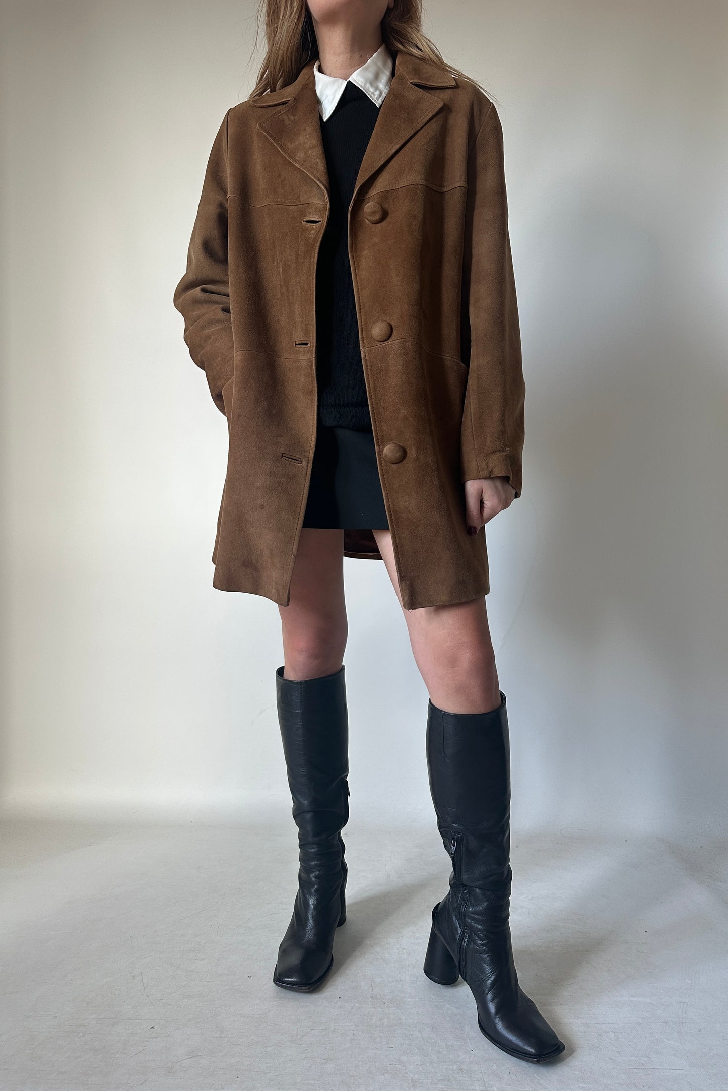 High quality real suede brown jacket