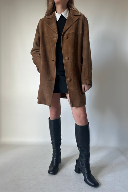 High quality real suede brown jacket