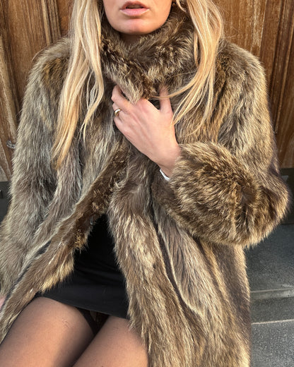 Silver real fox fur