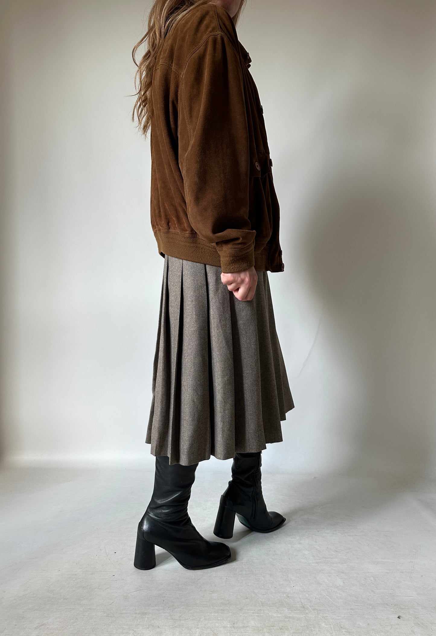 iconic brown suede bomber