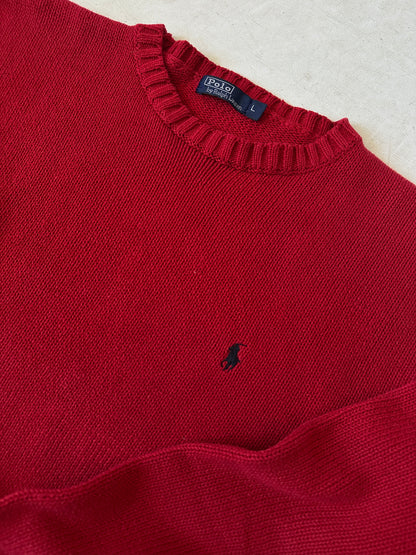 RALPH LAUREN red cotton sweater