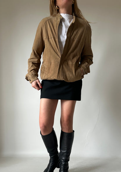 Spring suede bomber