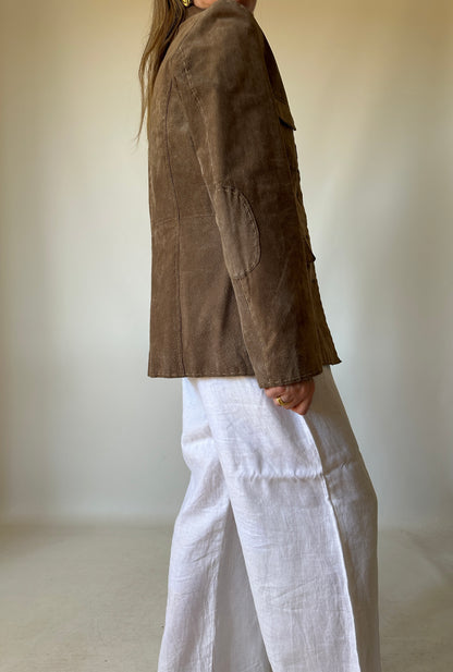 Suede slim utility jacket