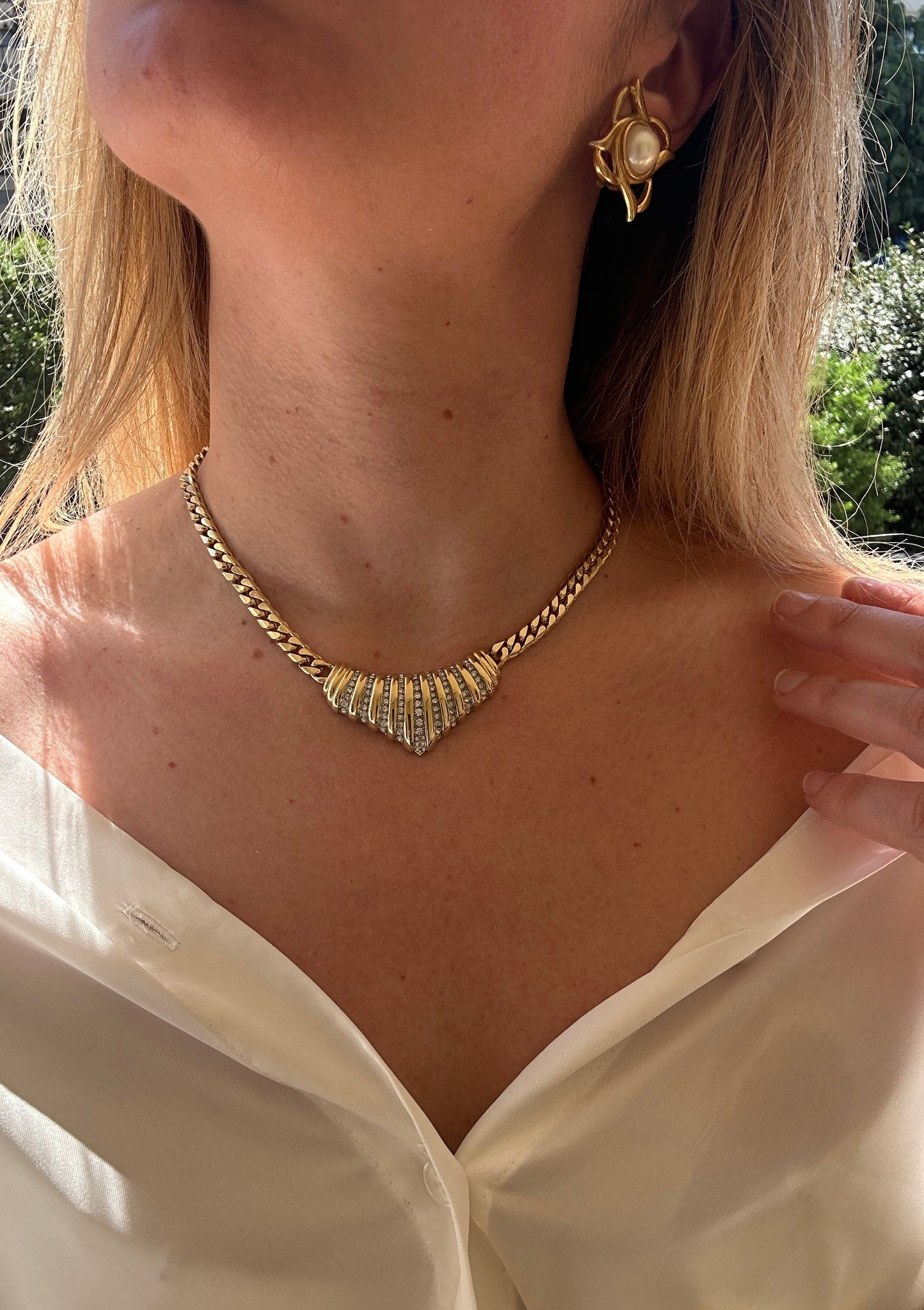 Collier croissant con zirconi