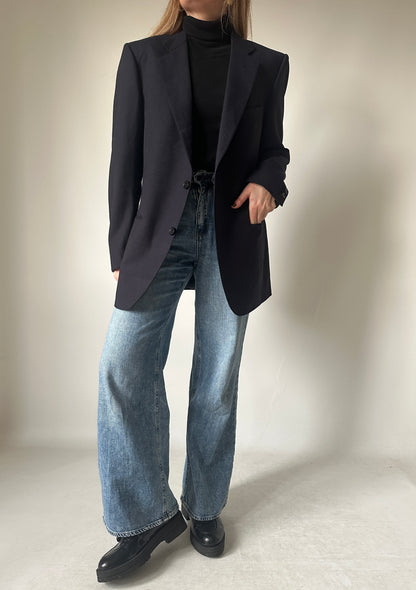 Elegant navy pure wool blazer