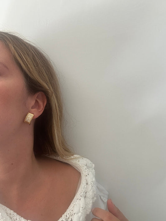 Orecchini mini cerchio con brillanti