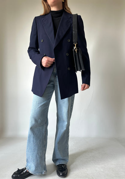 Double-breast virgin wool petite blazer