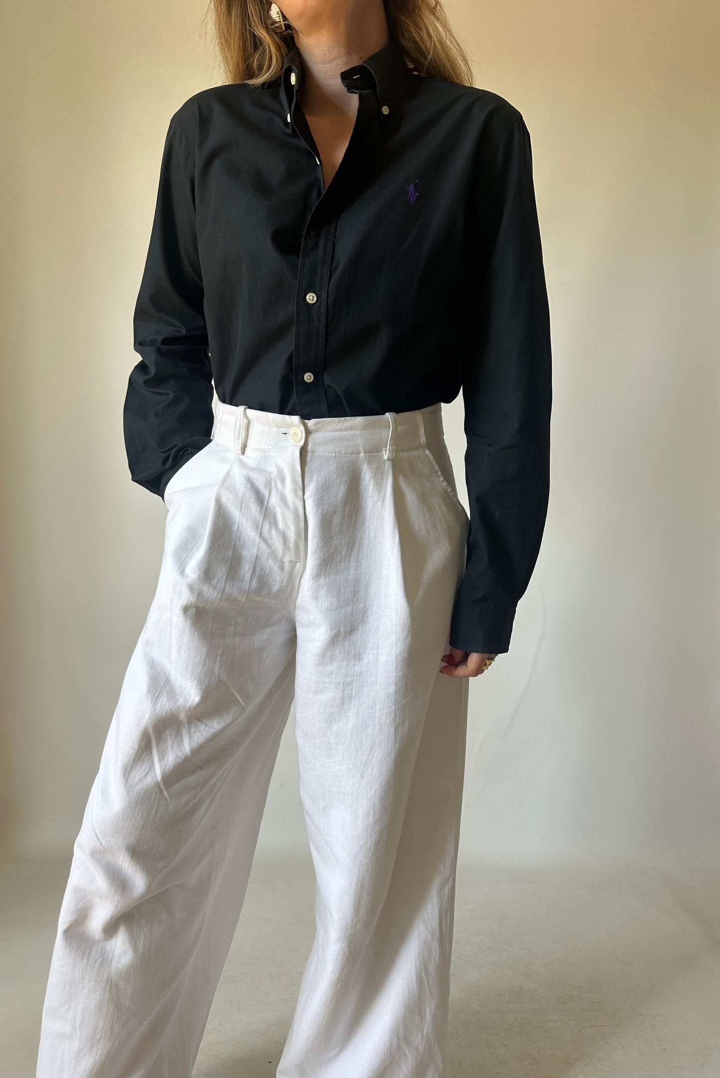 RALPH LAUREN black cotton shirt