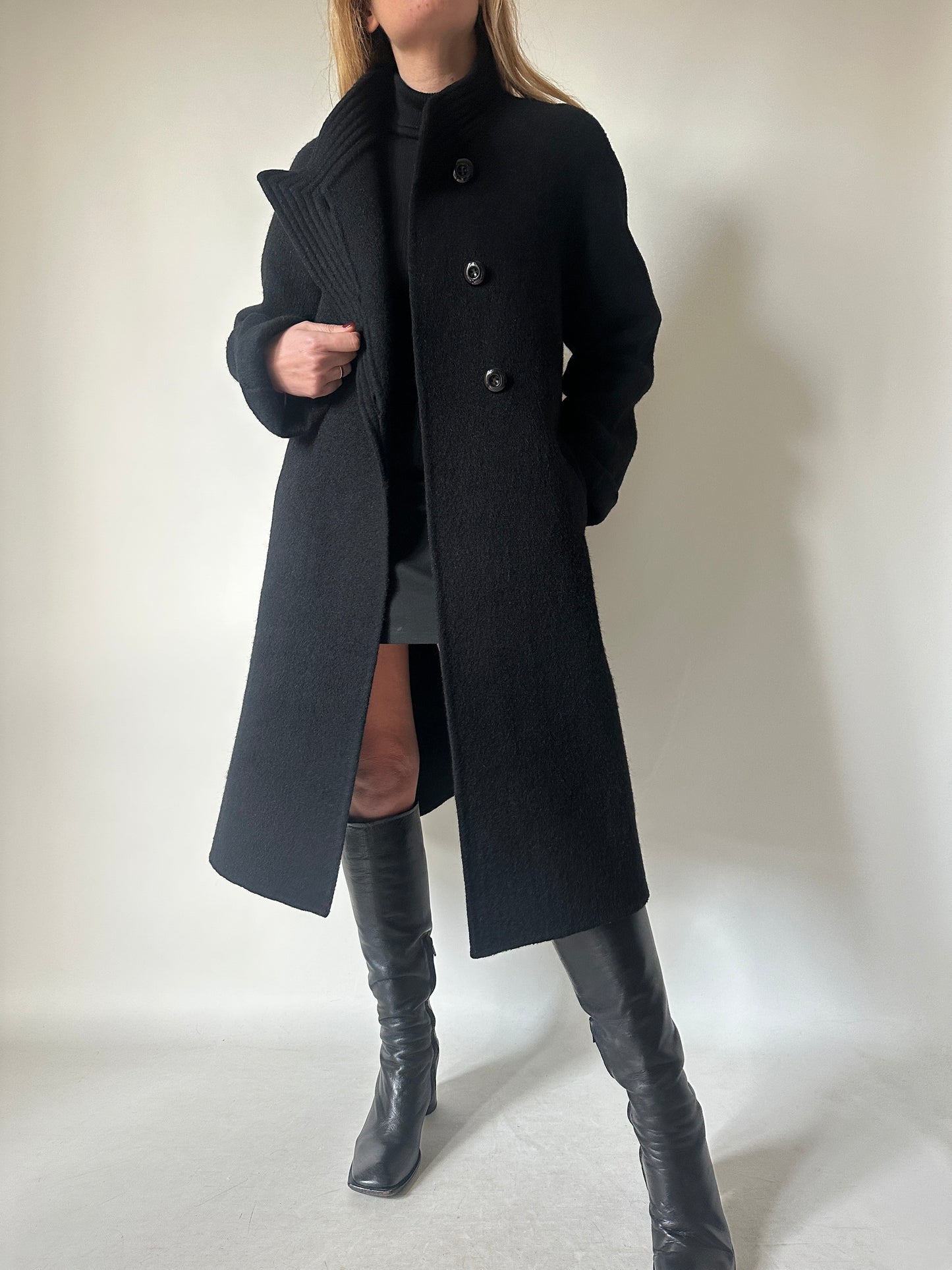 Haute couture black coat