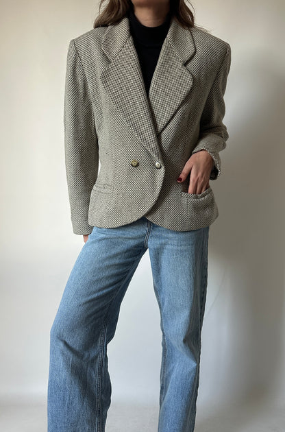 Blazer spigato in lana