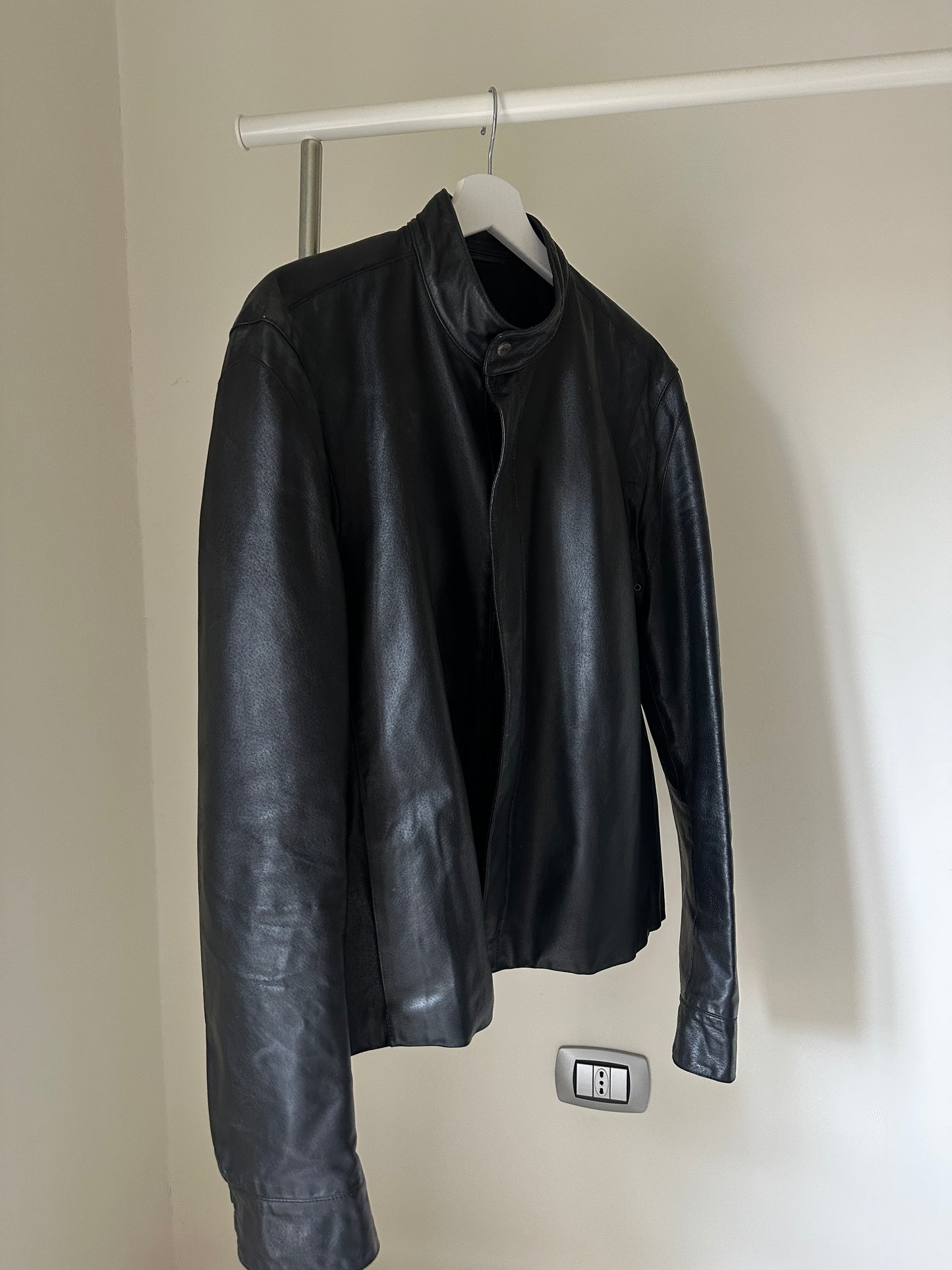 Genderless leather jacket