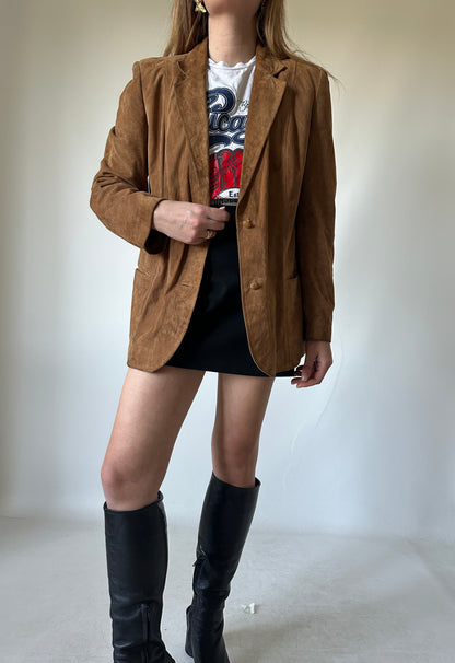 Petite suede blazer