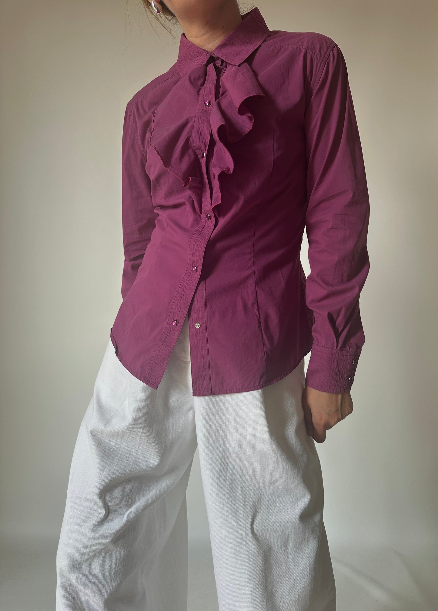 LUISA SPAGNOLI purple voilant shirt
