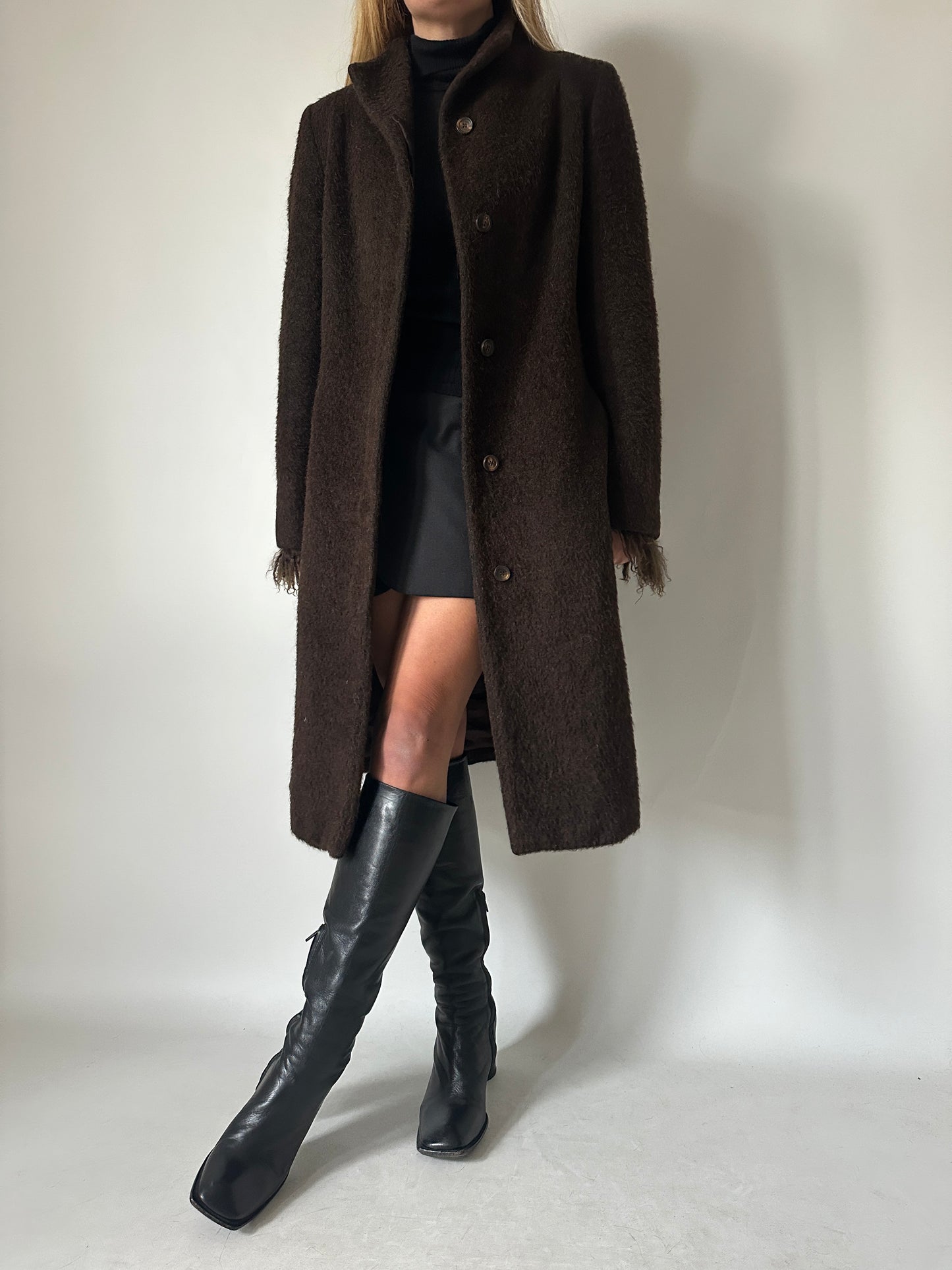 Cappotto Marella petite in lana e mongolia