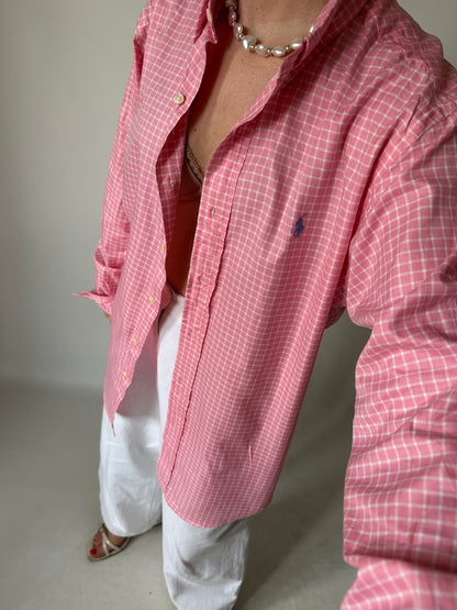 RALPH LAUREN vichy pink shirt