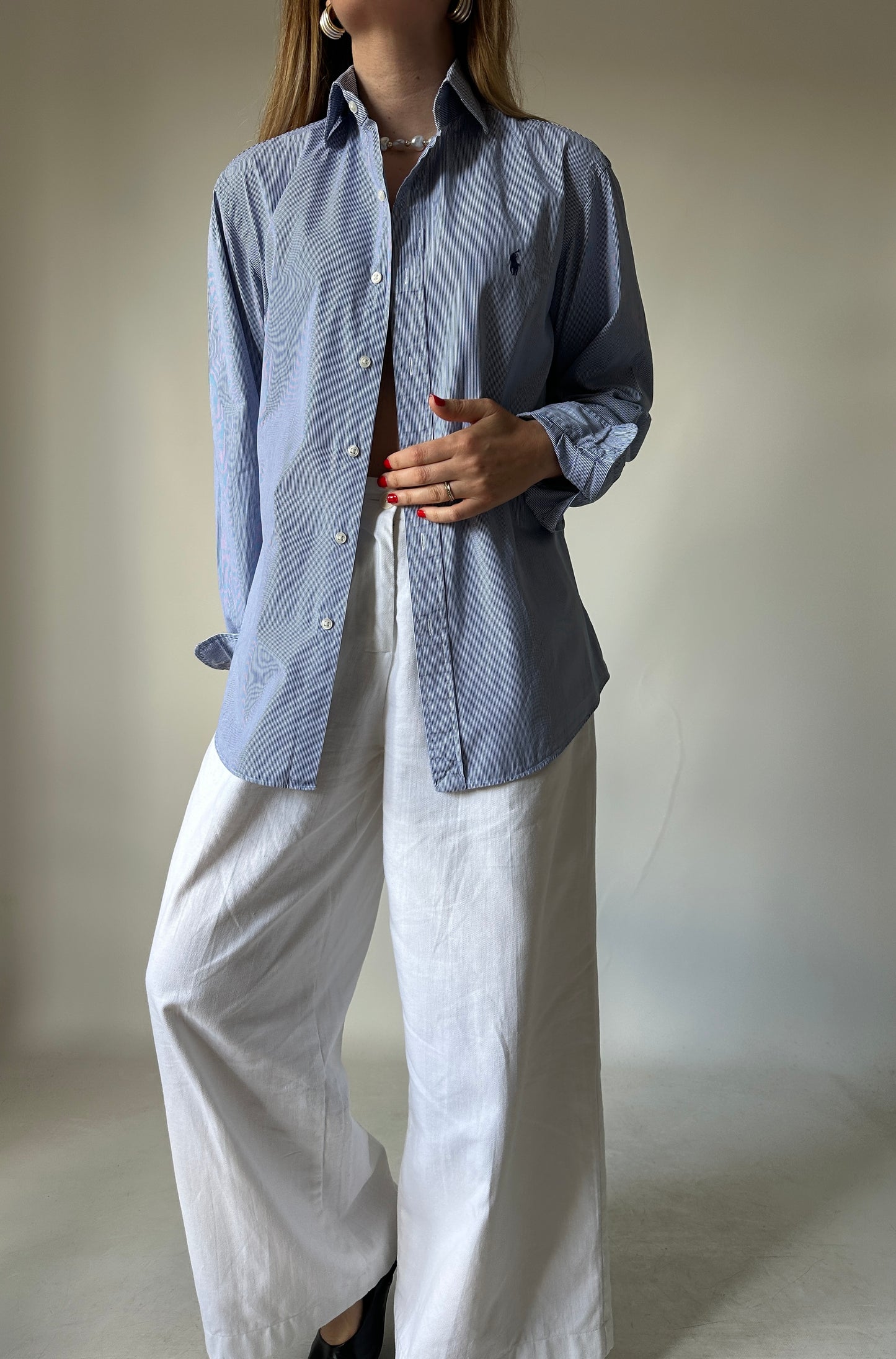 RALPH LAUREN striped blue shirt