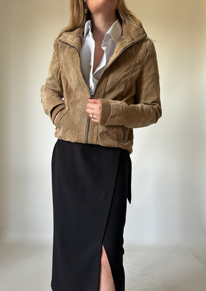 Spring petite suede bomber