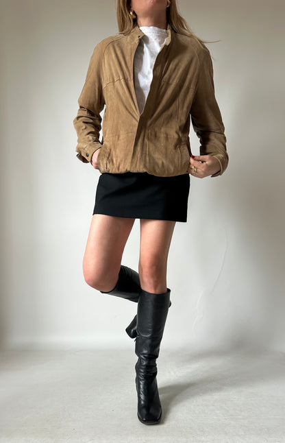 Spring suede bomber
