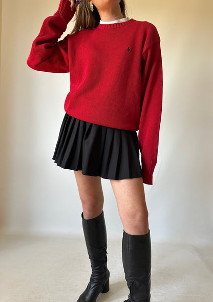 RALPH LAUREN red cotton sweater