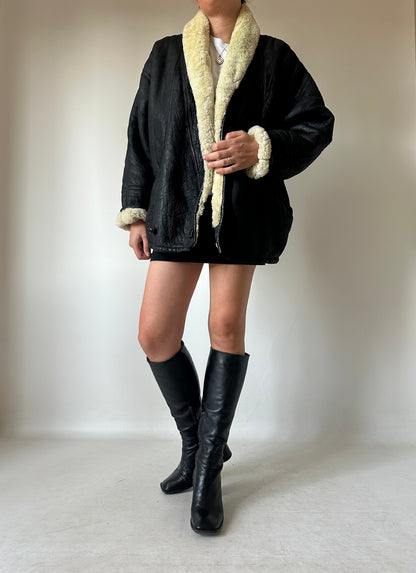Dreamy black petite Shearling