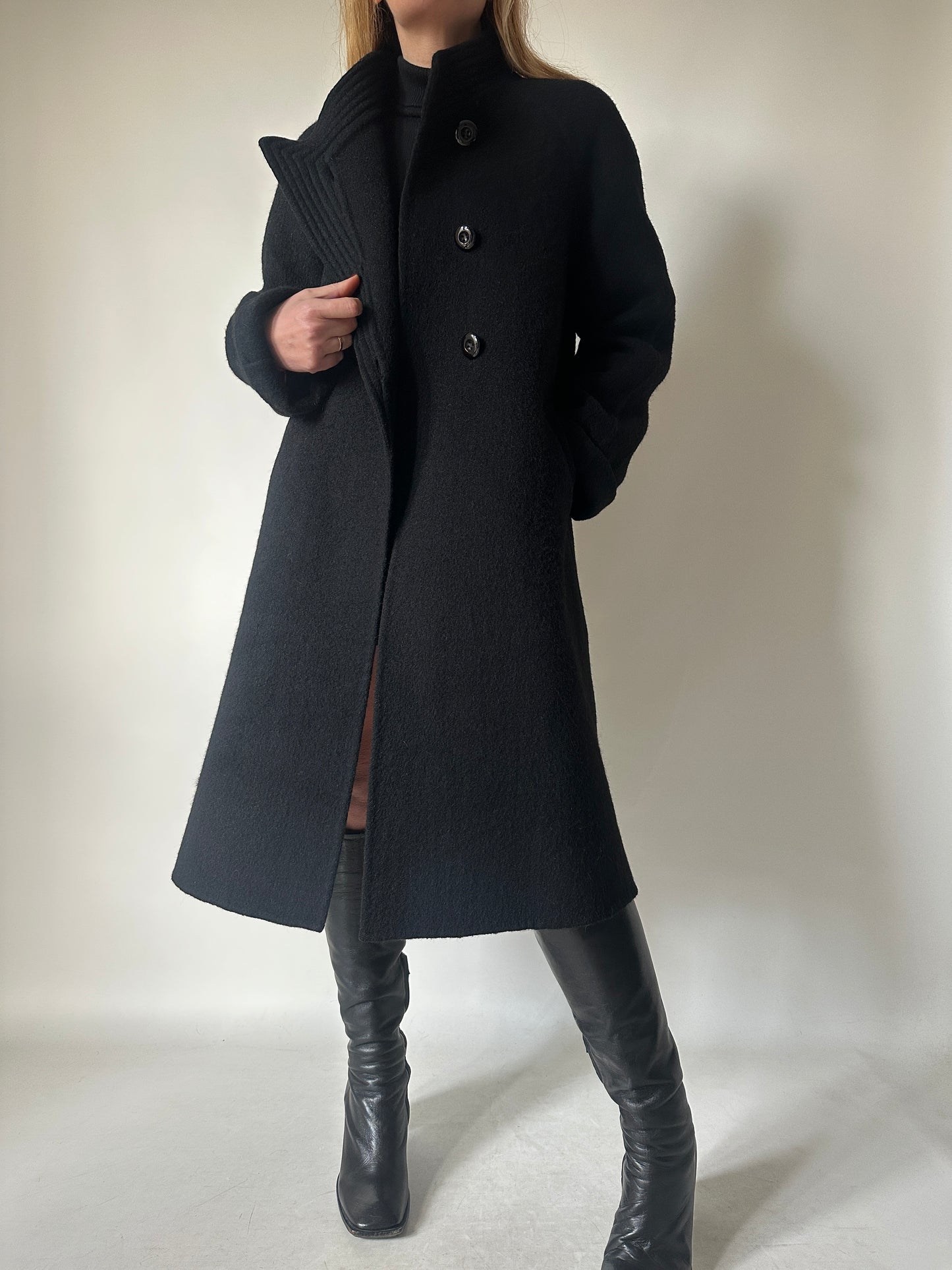 Haute couture black coat