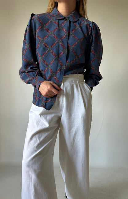 Chains pure silk petite shirt