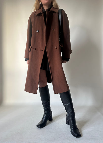 Chocolate wool and angora coat