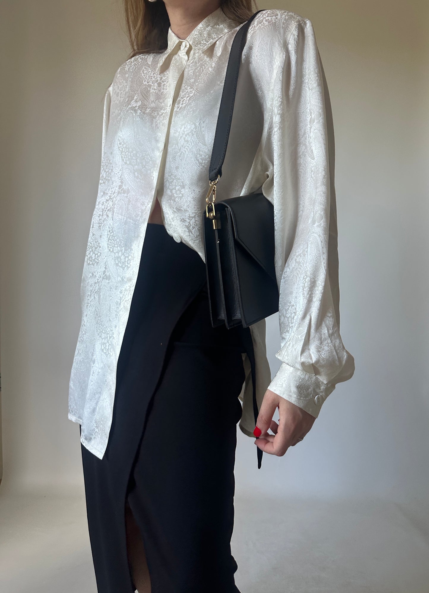 Precious jacquard pure silk shirt