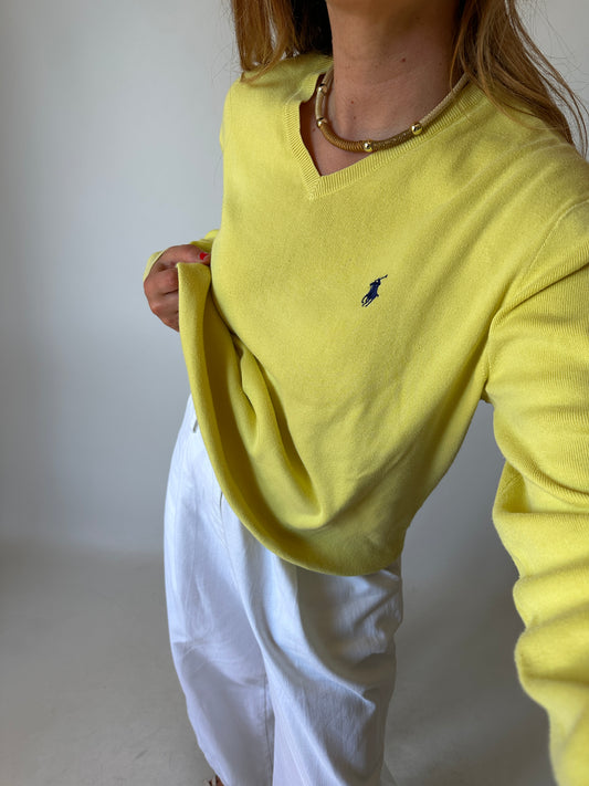 RALPH LAUREN lime cotton sweater