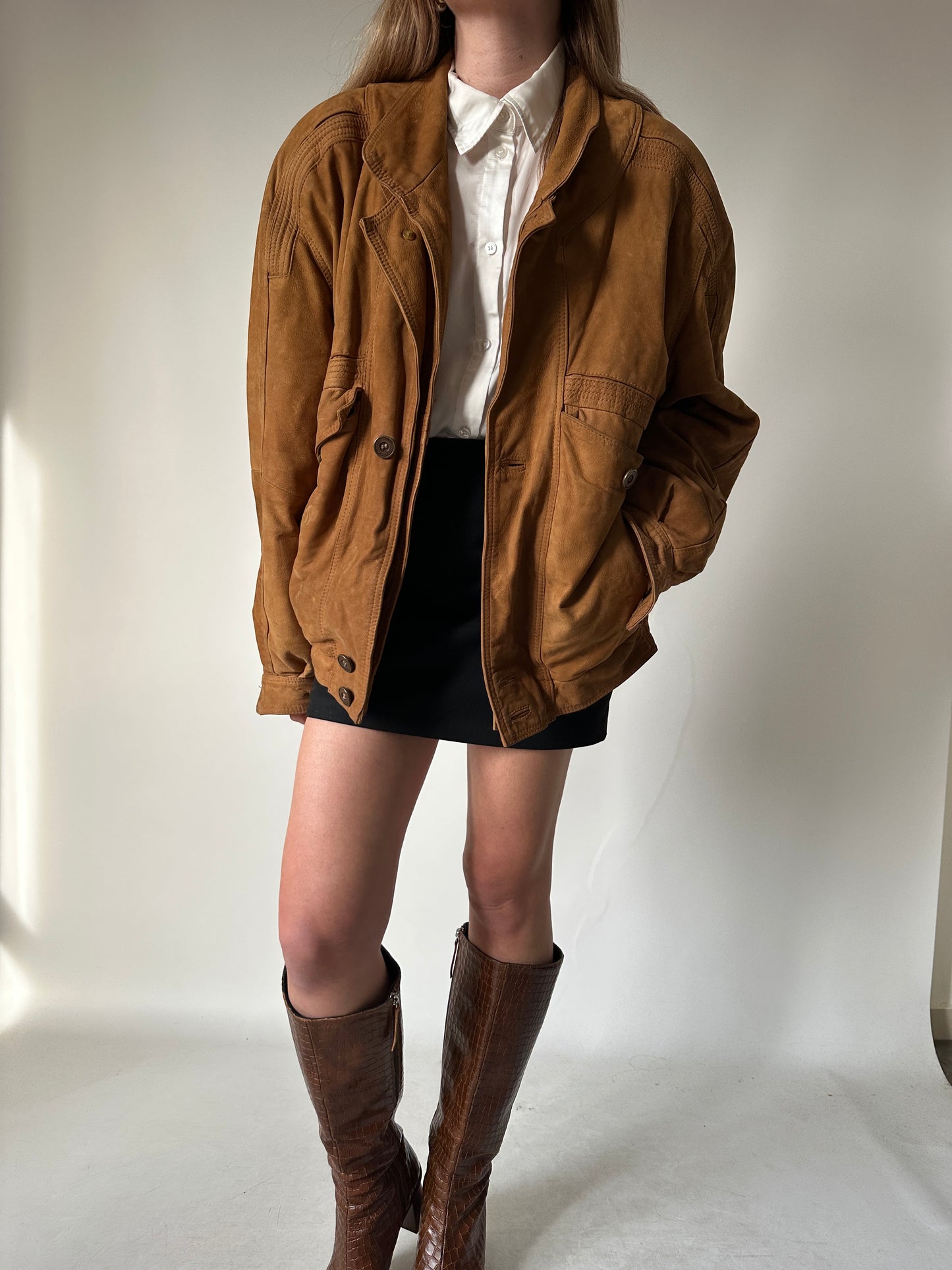 Bomber in camoscio imbottito