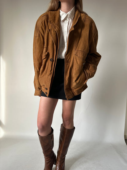 Bomber in camoscio imbottito