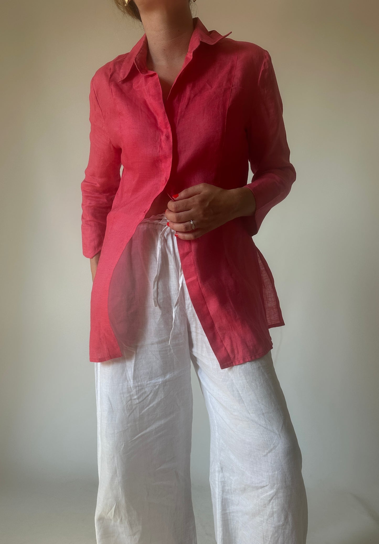 Strawberry 100% linen shirt