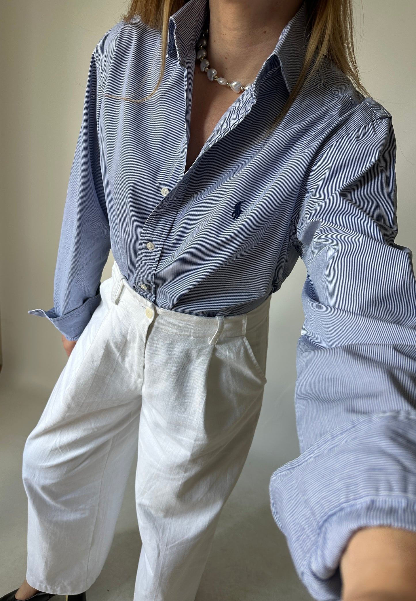 RALPH LAUREN striped blue shirt