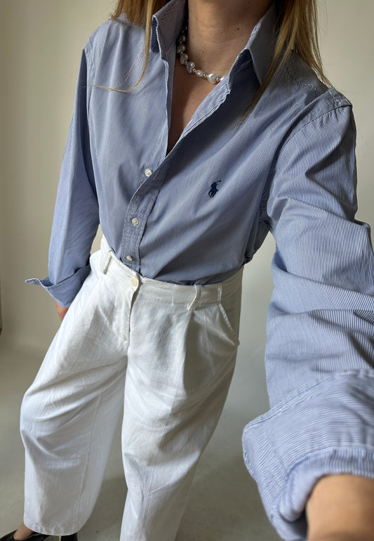 RALPH LAUREN striped blue shirt