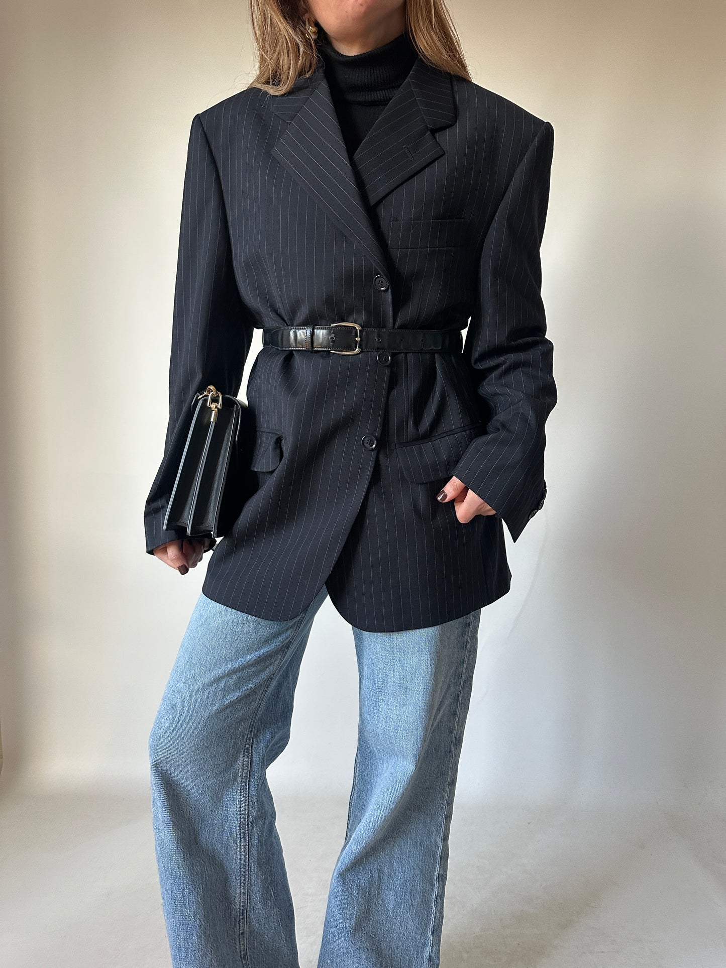Blazer in fresco lana gessato