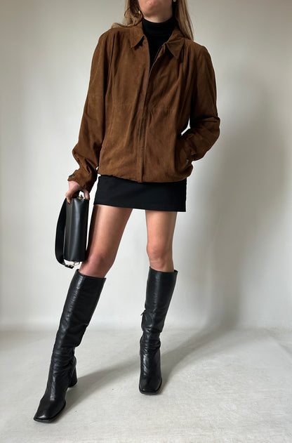 Dreamy suede brown bomber