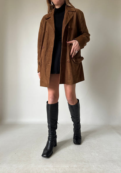 Chocolate real suede jacket