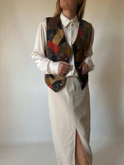 Patchwork leather vest