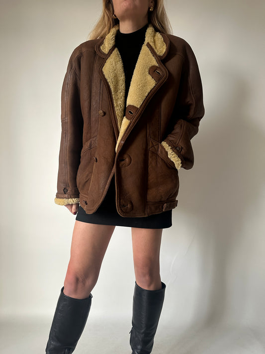 Chocolate aviator Shearling