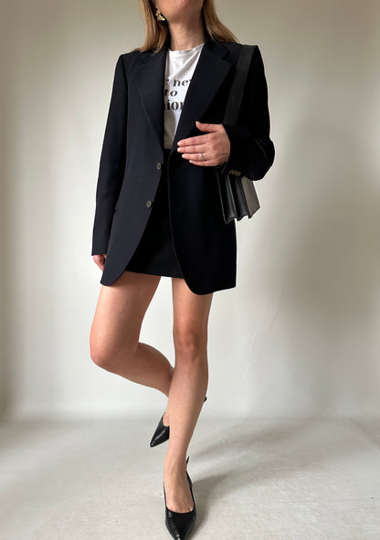 Minimal slim virgin wool blazer