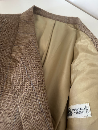 Virgin wool herringbone blazer