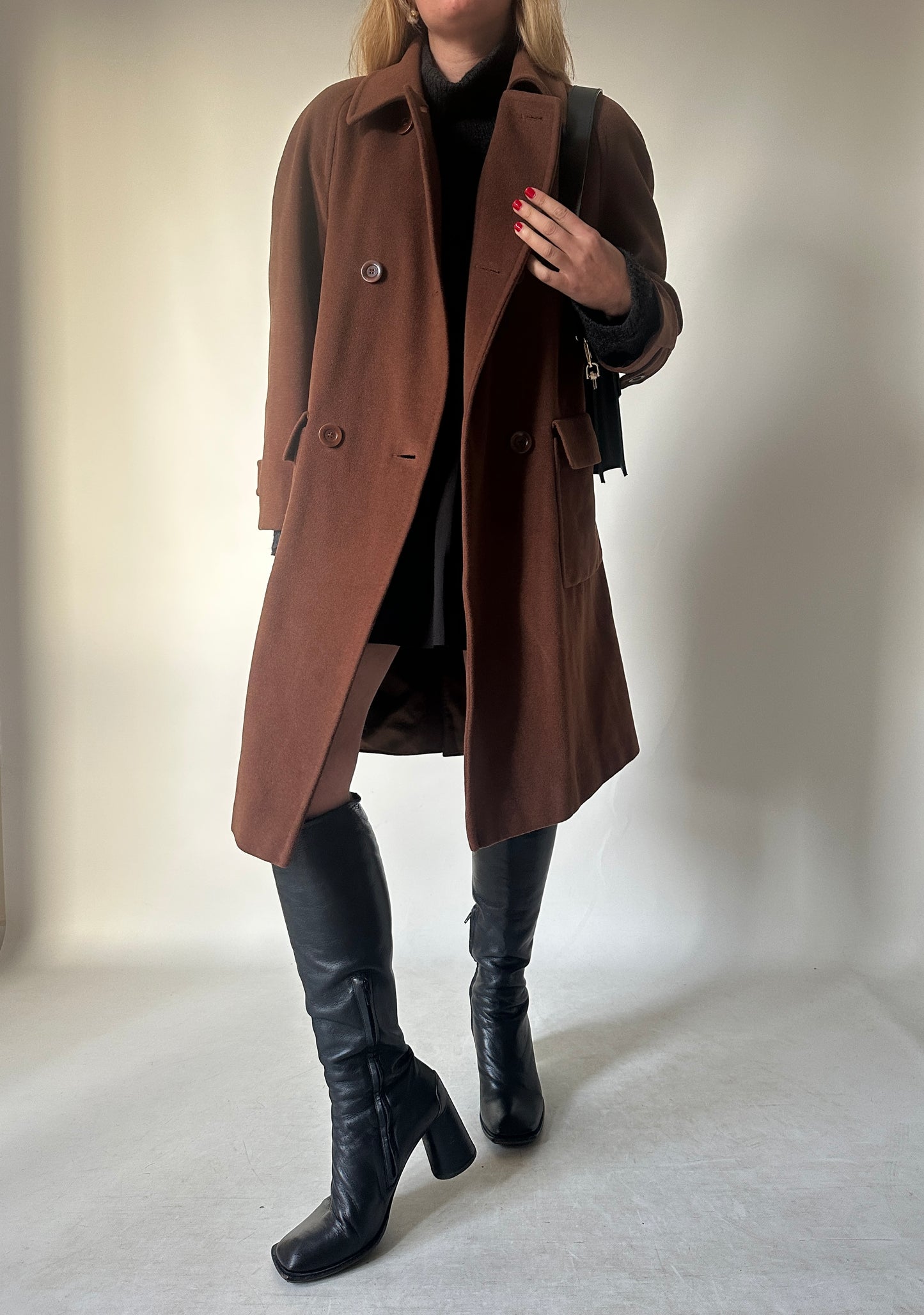 Chocolate wool and angora coat