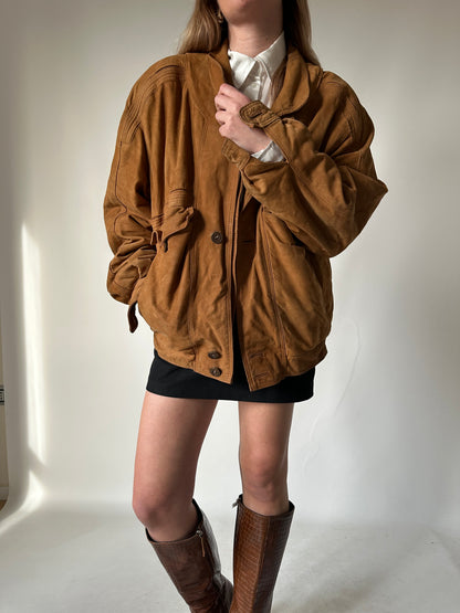 Bomber in camoscio imbottito
