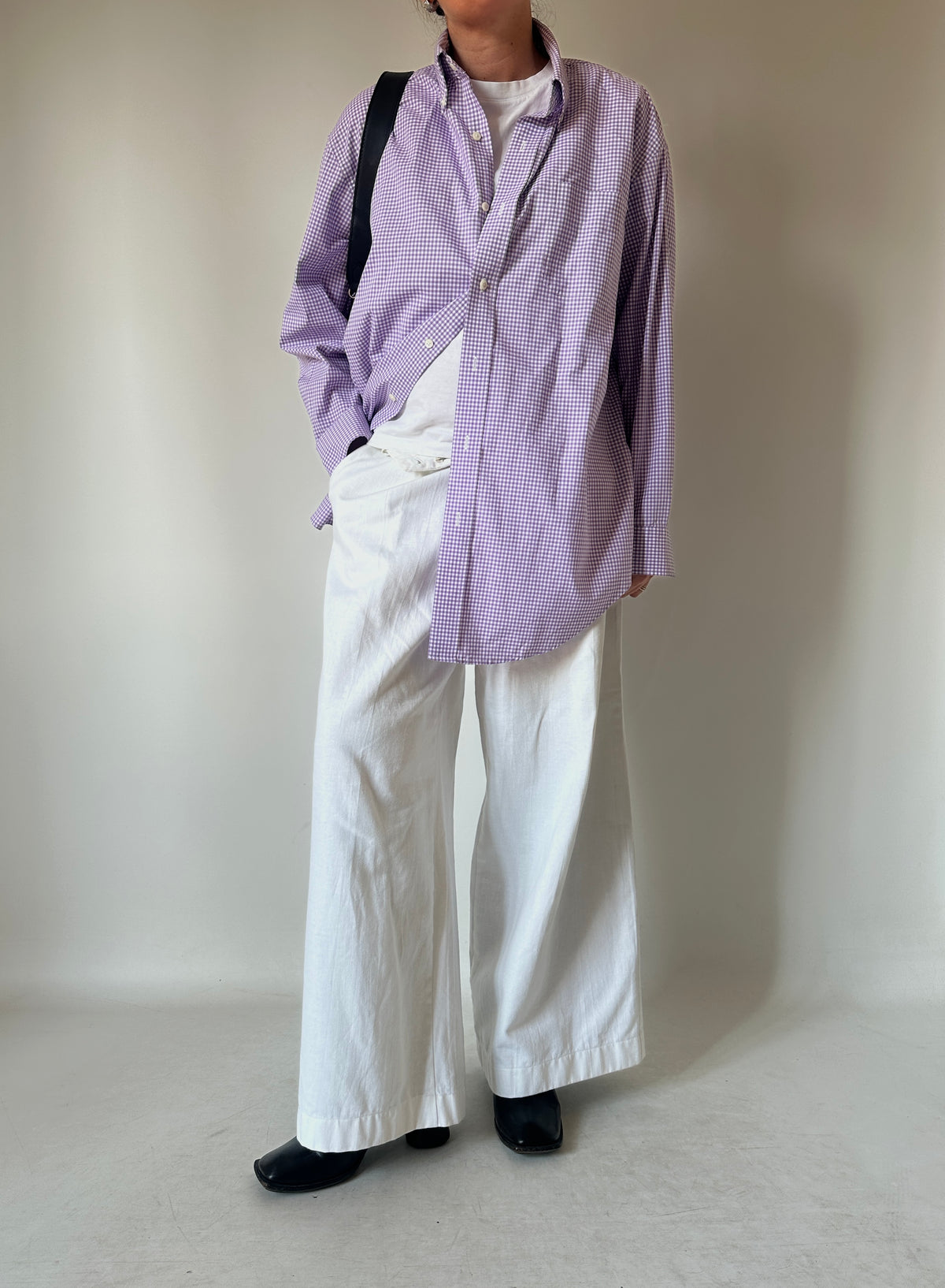 RALPH LAUREN violet vichy shirt - nuova