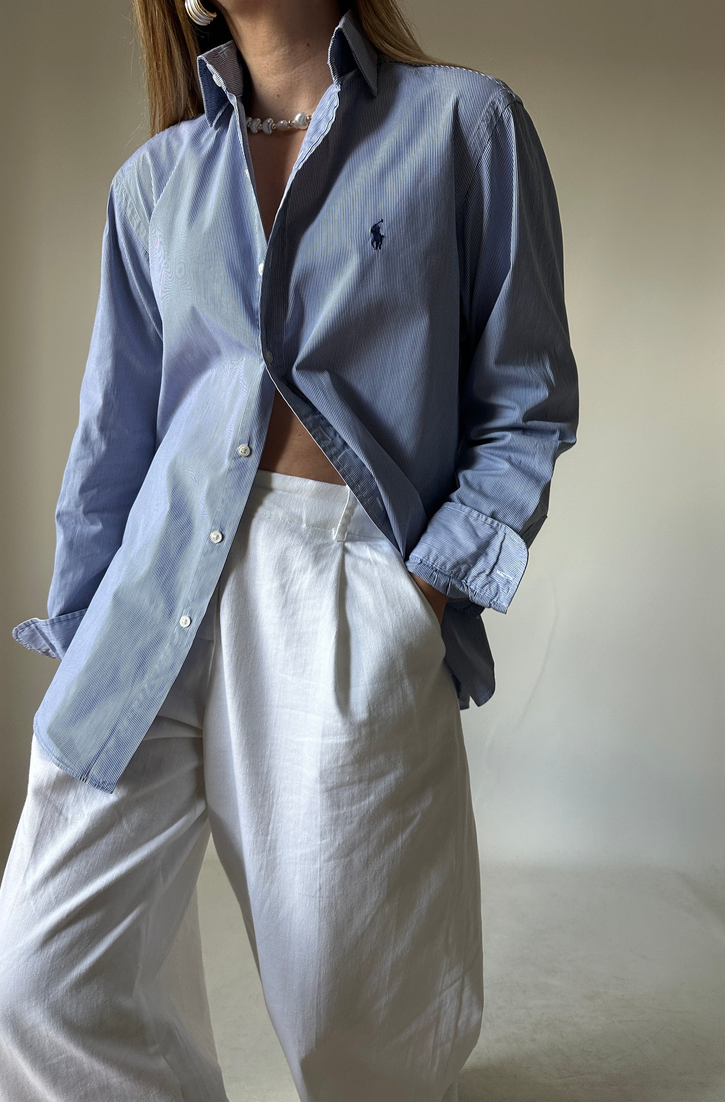 RALPH LAUREN striped blue shirt