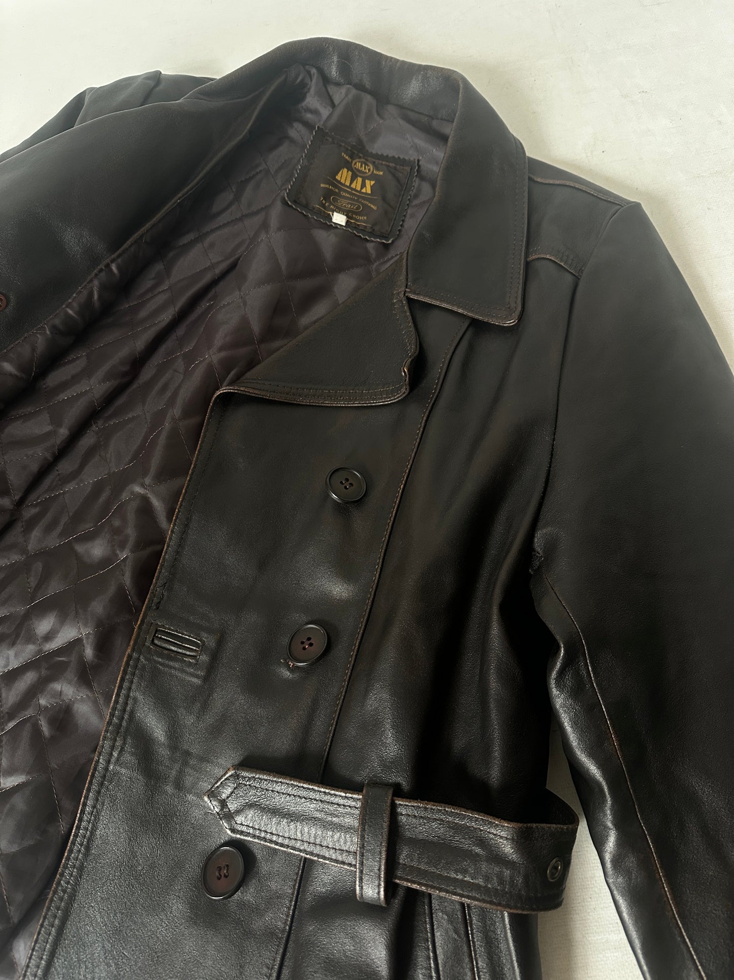 Chocolate petite leather jacket