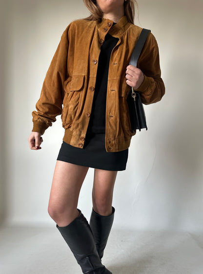 Petite suede bomber